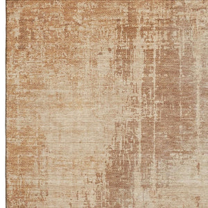 HomeRoots 8' X 10' Terra Cotta & Copper Abstract Area Rug - Washable, UV-Protected, Stain-Resistant Design! 665667