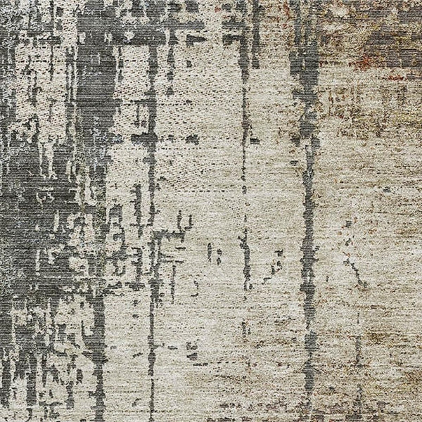 HomeRoots 5' X 8' Stylish Beige Gray Brown Abstract Area Rug - Washable, UV Protected & Stain Resistant Decor 665671