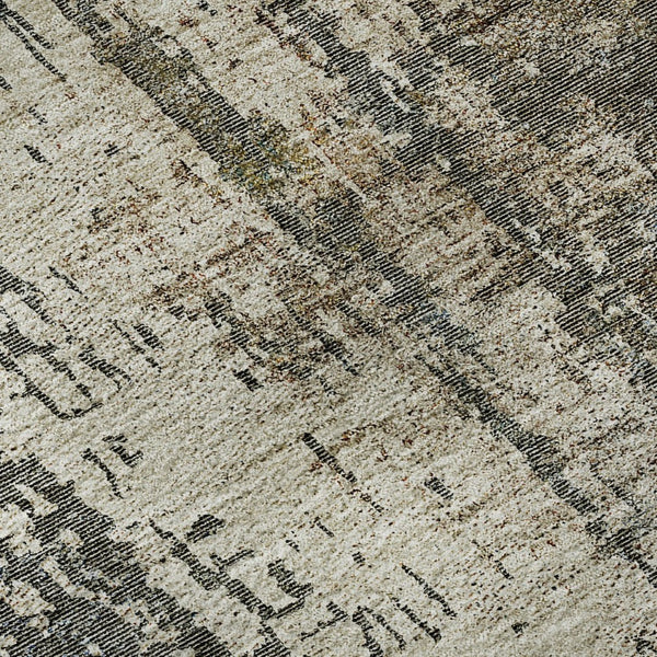 HomeRoots 5' X 8' Stylish Beige Gray Brown Abstract Area Rug - Washable, UV Protected & Stain Resistant Decor 665671