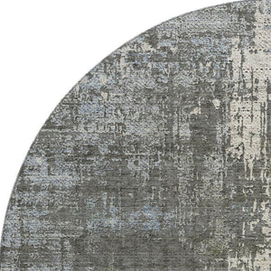 HomeRoots 8' Washable Round Rug in Beige, Gray & Brown - Durable, UV-Protected, Ideal for Busy Homes & Pets 665672