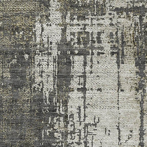 HomeRoots 5' X 8' Modern Abstract Area Rug in Taupe, Green & Gray – Washable, Stain Resistant & UV Protected! 665683