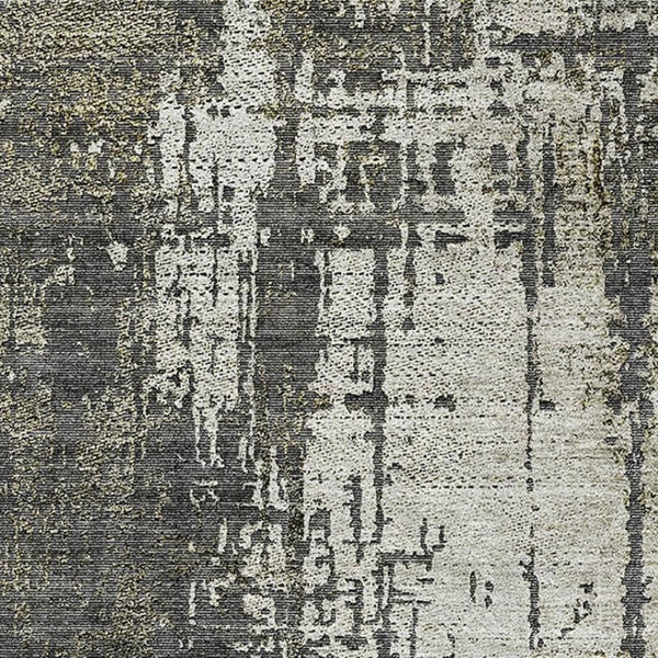HomeRoots 5' X 8' Modern Abstract Area Rug in Taupe, Green & Gray – Washable, Stain Resistant & UV Protected! 665683