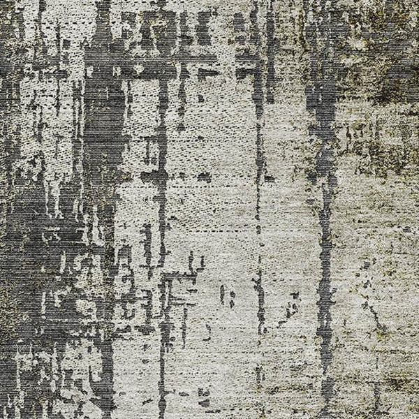 HomeRoots 8' X 10' Abstract Washable Area Rug in Taupe Green & Gray – UV Protected, Stain Resistant, Soft Comfort 665685