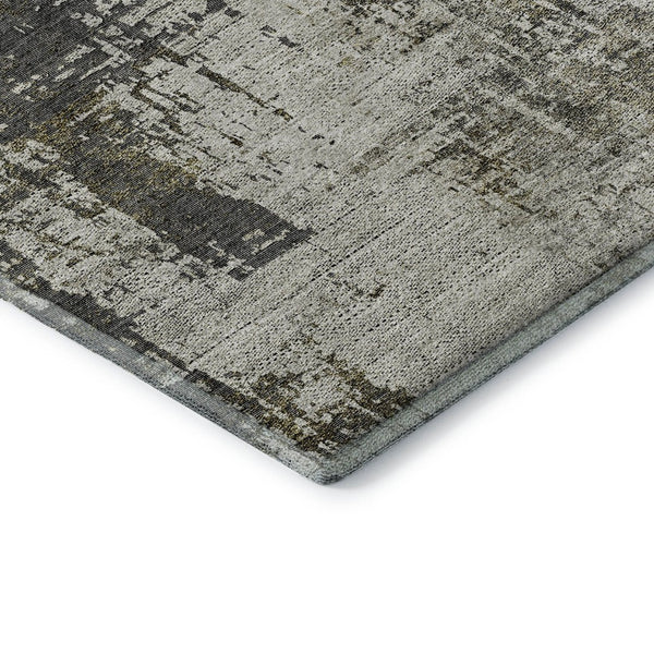HomeRoots 8' X 10' Abstract Washable Area Rug in Taupe Green & Gray – UV Protected, Stain Resistant, Soft Comfort 665685