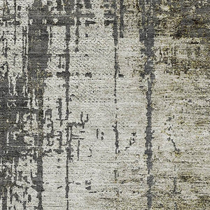 HomeRoots 9' Abstract Washable Area Rug in Taupe, Green & Gray – UV Protected, Stylish & Family-Friendly Design 665686