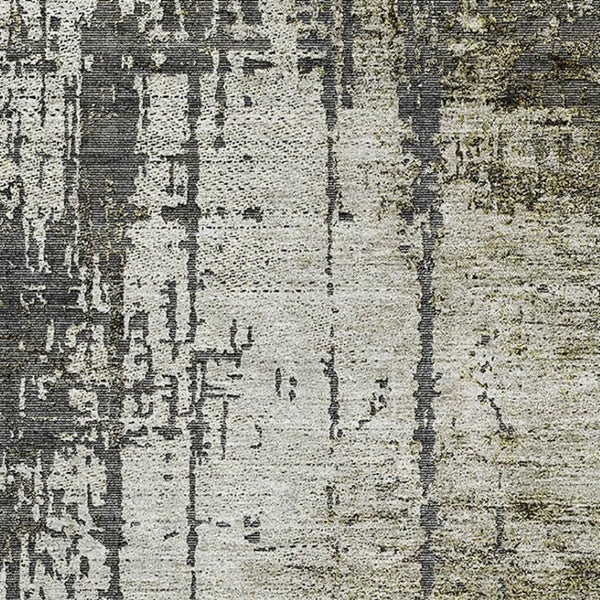 HomeRoots 9' Abstract Washable Area Rug in Taupe, Green & Gray – UV Protected, Stylish & Family-Friendly Design 665686