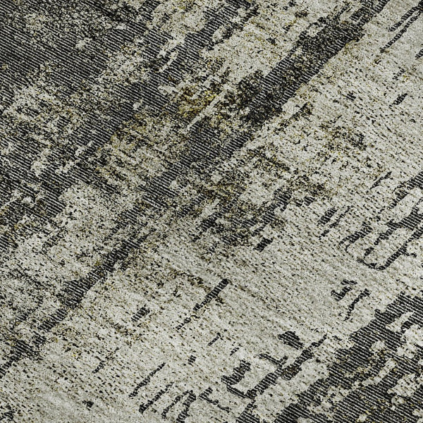HomeRoots 9' Abstract Washable Area Rug in Taupe, Green & Gray – UV Protected, Stylish & Family-Friendly Design 665686
