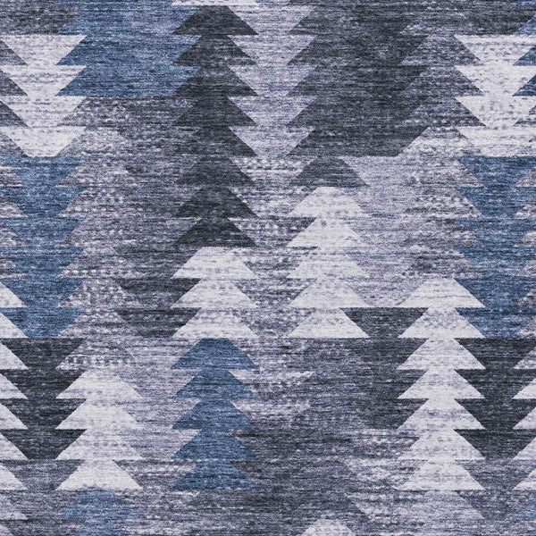 HomeRoots 5' X 8' Blue And Ivory Southwestern Area Rug - Washable, UV-Protected, Durable & Stylish Decor Piece 665689