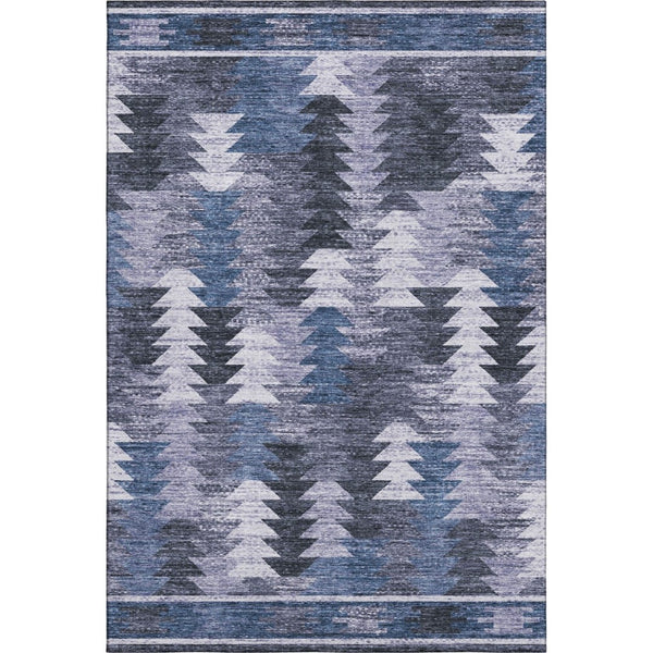 HomeRoots 10' X 14' Southwestern Area Rug in Blue & Ivory - Washable, UV-Protected, Durable & Stylish Decor 665693