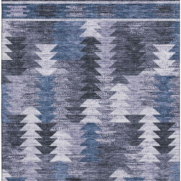 HomeRoots 10' X 14' Southwestern Area Rug in Blue & Ivory - Washable, UV-Protected, Durable & Stylish Decor 665693