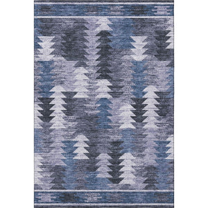 HomeRoots 10' X 14' Southwestern Area Rug in Blue & Ivory - Washable, UV-Protected, Durable & Stylish Decor 665693