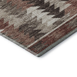 HomeRoots 5' X 8' Chocolate Ivory Rust Southwestern Area Rug - Washable, Durable, UV Protected Beauty for Homes 665695
