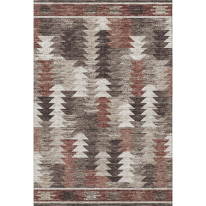 HomeRoots 5' X 8' Chocolate Ivory Rust Southwestern Area Rug - Washable, Durable, UV Protected Beauty for Homes 665695
