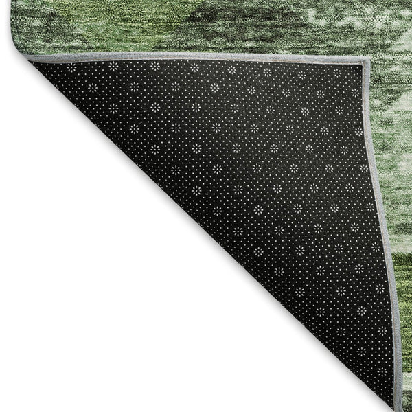 HomeRoots 5' X 8' Southwestern Washable Area Rug - Olive Green, Ivory & Gray with UV Protection for Durability 665701