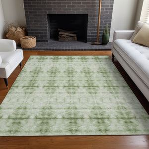 HomeRoots 8' X 10' Sage and Ivory Geometric Washable Area Rug - Stylish, Durable, UV-Protected for Any Room 665721