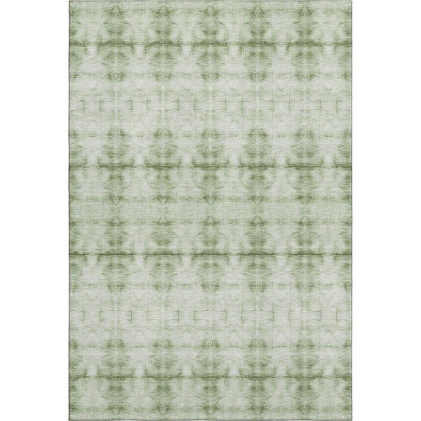 HomeRoots 8' X 10' Sage and Ivory Geometric Washable Area Rug - Stylish, Durable, UV-Protected for Any Room 665721