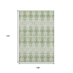 HomeRoots 9' X 12' Sage and Ivory Geometric Area Rug – Stylish, Washable, UV-Protected for High-Traffic Spaces 665722