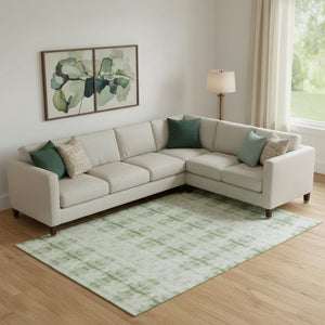HomeRoots 9' X 12' Sage and Ivory Geometric Area Rug – Stylish, Washable, UV-Protected for High-Traffic Spaces 665722