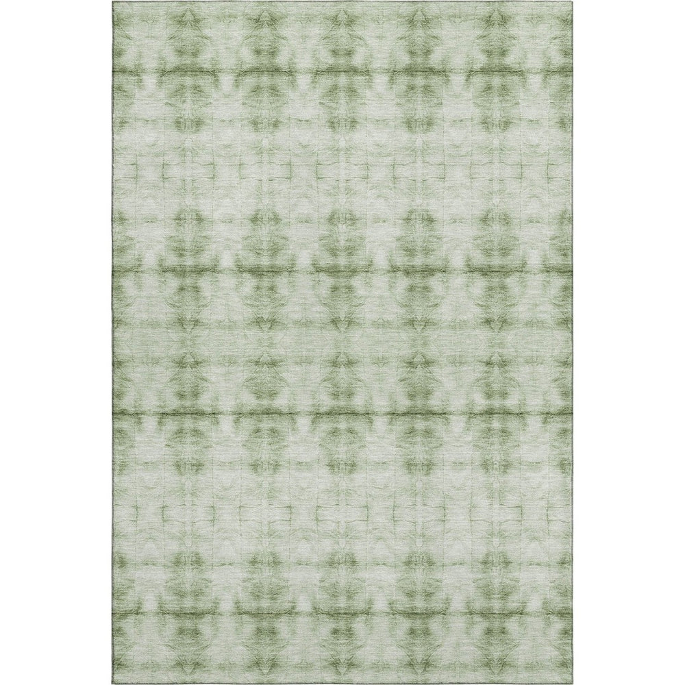 HomeRoots 9' X 12' Sage and Ivory Geometric Area Rug – Stylish, Washable, UV-Protected for High-Traffic Spaces 665722