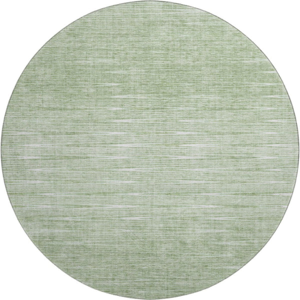 HomeRoots 8' Contemporary Artichoke Green and Gray Abstract Washable Round Rug with UV Protection & Durability 665744