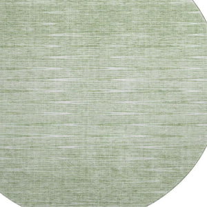 HomeRoots 8' Contemporary Artichoke Green and Gray Abstract Washable Round Rug with UV Protection & Durability 665744