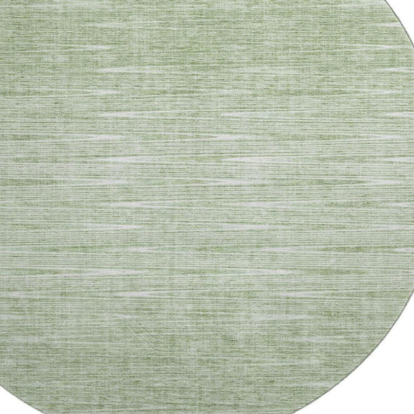 HomeRoots 8' Contemporary Artichoke Green and Gray Abstract Washable Round Rug with UV Protection & Durability 665744