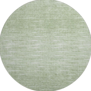 HomeRoots 8' Contemporary Artichoke Green and Gray Abstract Washable Round Rug with UV Protection & Durability 665744