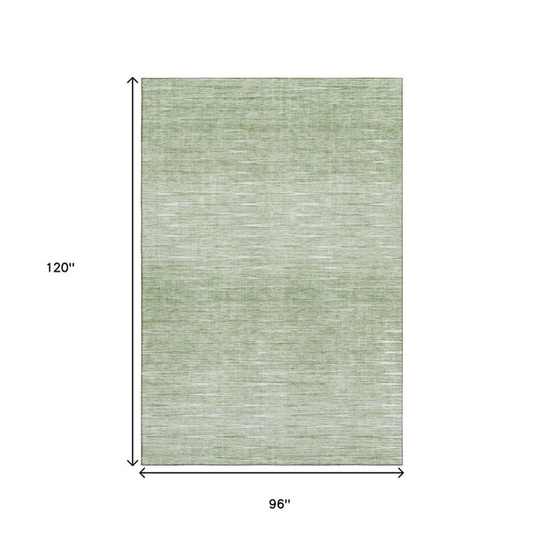 HomeRoots 8' X 10' Abstract Artichoke Green & Gray Washable Area Rug with UV Protection for Busy Homes 665745