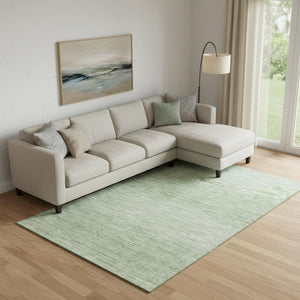 HomeRoots 8' X 10' Abstract Artichoke Green & Gray Washable Area Rug with UV Protection for Busy Homes 665745