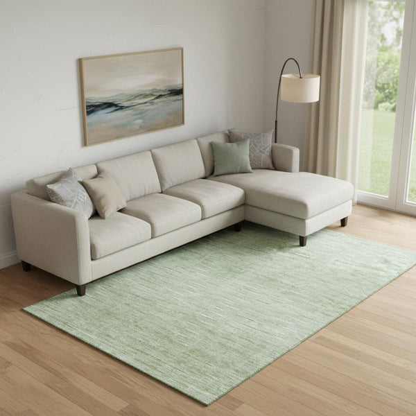 HomeRoots 8' X 10' Abstract Artichoke Green & Gray Washable Area Rug with UV Protection for Busy Homes 665745