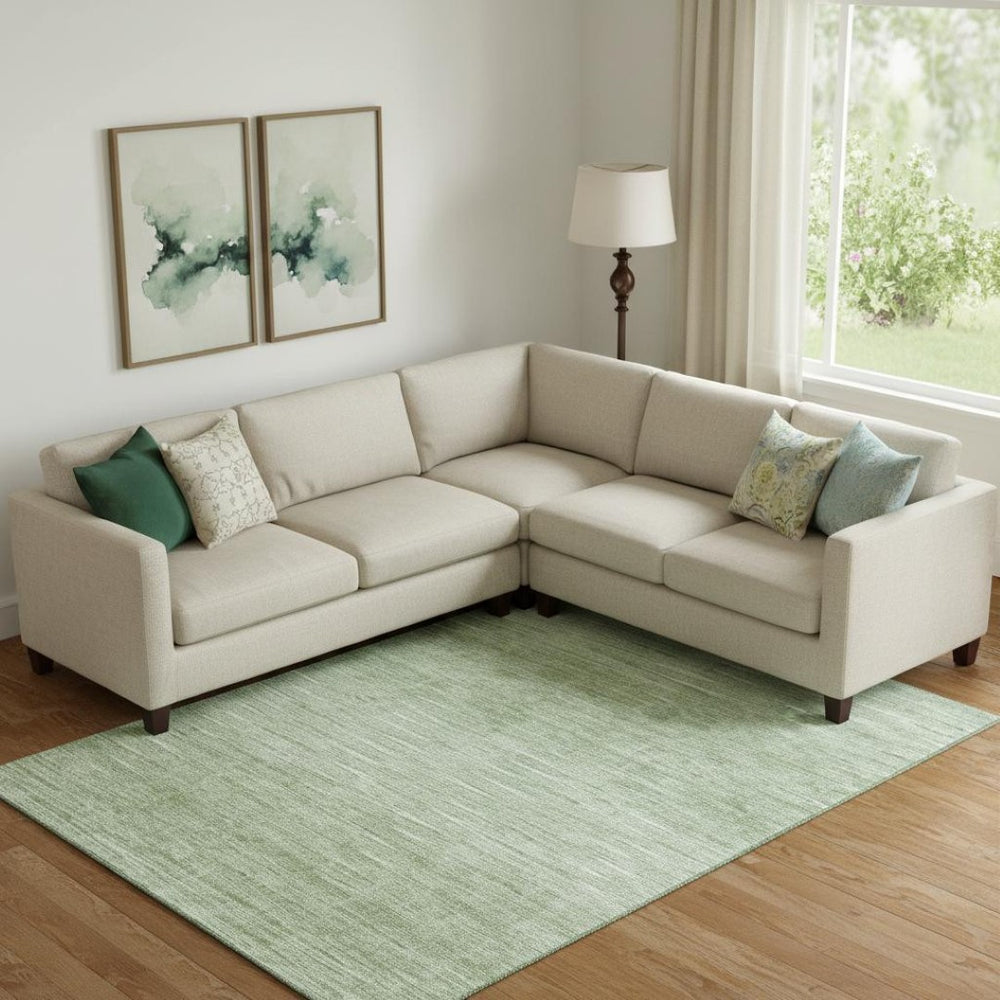 HomeRoots 9' X 12' Artichoke Green & Gray Abstract Washable Area Rug - UV Protected, Durable & Easy Care! 665746
