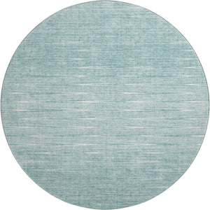 HomeRoots 8' Aqua and Teal Round Rug - Modern Abstract Design with UV Protection, Stain Resistance & Durability 665750