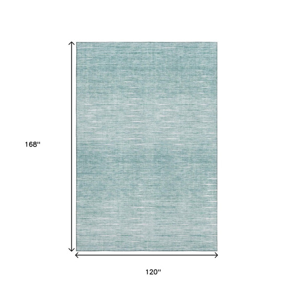 HomeRoots 10' Aqua and Teal Abstract Washable Area Rug - UV Protected, Durable, Stain-Resistant Design for Homes 665753