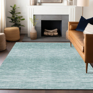 HomeRoots 10' Aqua and Teal Abstract Washable Area Rug - UV Protected, Durable, Stain-Resistant Design for Homes 665753