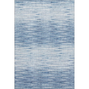 HomeRoots 5' Contemporary Blue and Ivory Abstract Area Rug - Washable, UV Protected, Durable for Any Room 665755