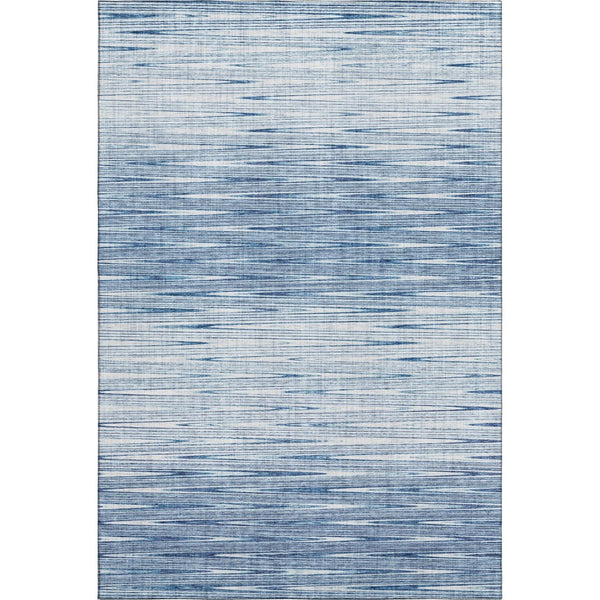 HomeRoots 5' Contemporary Blue and Ivory Abstract Area Rug - Washable, UV Protected, Durable for Any Room 665755