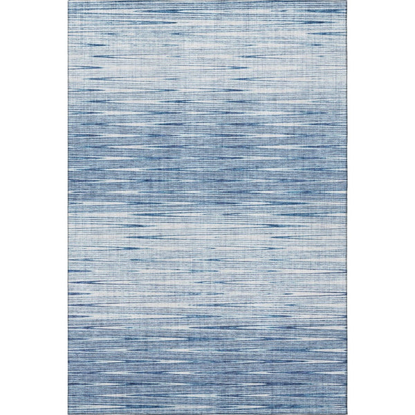 HomeRoots 5' Contemporary Blue and Ivory Abstract Area Rug - Washable, UV Protected, Durable for Any Room 665755