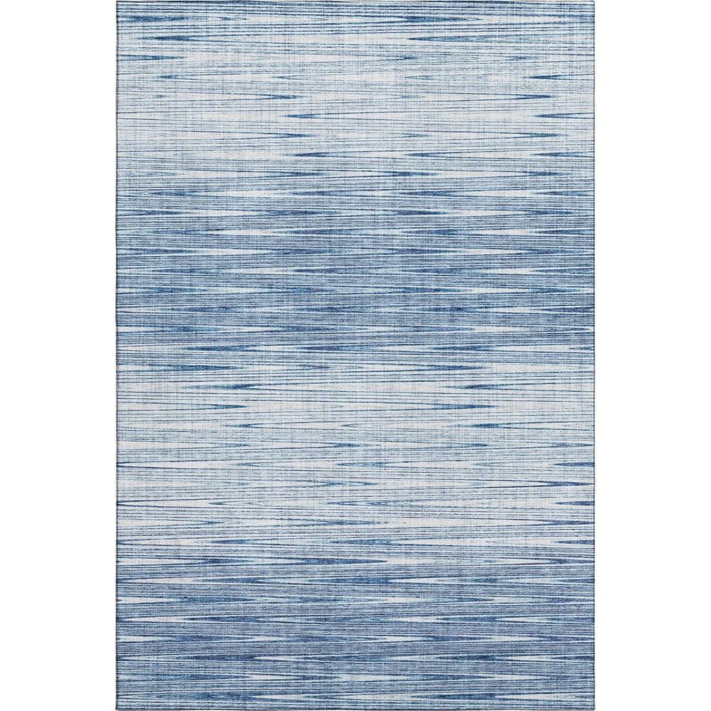 HomeRoots 10' X 14' Blue and Ivory Abstract Area Rug - Stylish, Washable, UV-Protected, Perfect for High-Traffic Areas 665759