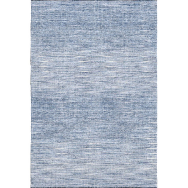 HomeRoots 5' X 8' Denim Blue & Ivory Abstract Area Rug - Washable, UV-Protected, Stylish for Any Room! 665761
