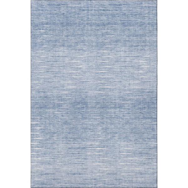 HomeRoots 5' X 8' Denim Blue & Ivory Abstract Area Rug - Washable, UV-Protected, Stylish for Any Room! 665761