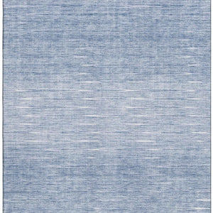 HomeRoots 10' X 14' Denim Blue & Ivory Abstract Washable Area Rug - Stain & UV Resistant for Modern Spaces 665765