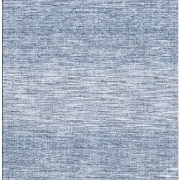HomeRoots 10' X 14' Denim Blue & Ivory Abstract Washable Area Rug - Stain & UV Resistant for Modern Spaces 665765