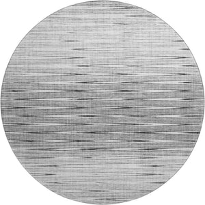 HomeRoots 8' Gray and Silver Abstract Washable Round Rug - Modern Design with UV Protection & Easy Care 665768