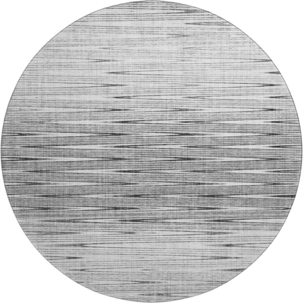 HomeRoots 8' Gray and Silver Abstract Washable Round Rug - Modern Design with UV Protection & Easy Care 665768