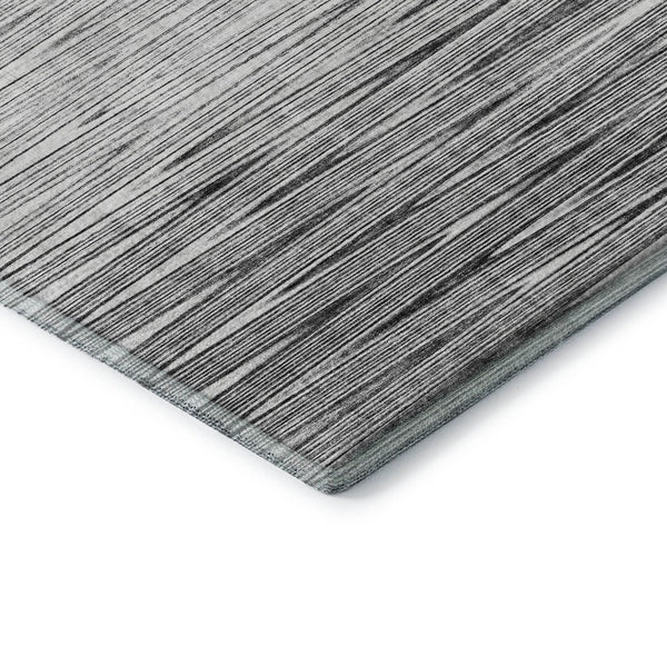 HomeRoots 8' Gray and Silver Abstract Washable Round Rug - Modern Design with UV Protection & Easy Care 665768