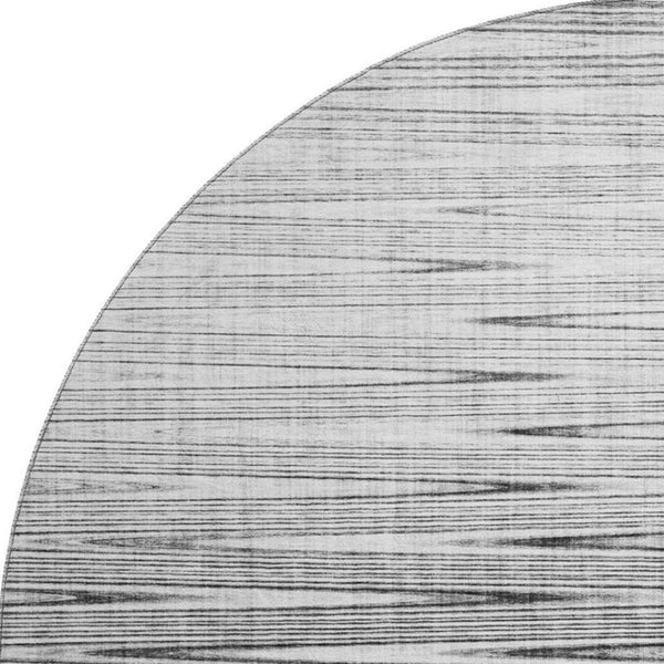 HomeRoots 8' Gray and Silver Abstract Washable Round Rug - Modern Design with UV Protection & Easy Care 665768