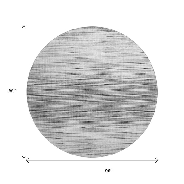HomeRoots 8' Gray and Silver Abstract Washable Round Rug - Modern Design with UV Protection & Easy Care 665768