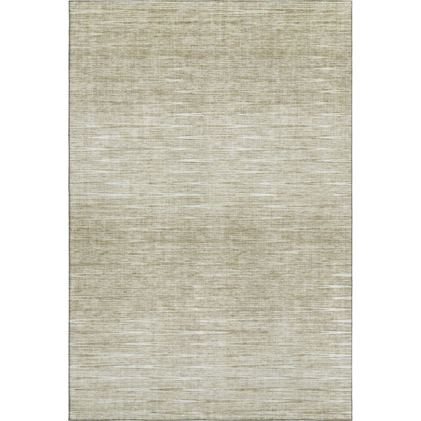 HomeRoots 5' X 8' Khaki and Beige Abstract Washable Area Rug - Durable, UV-Protected for Modern Homes & Families 665773