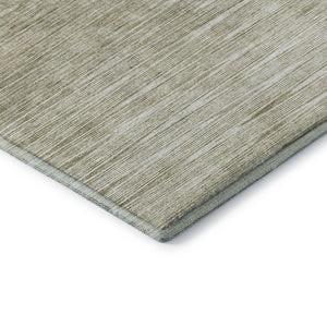 HomeRoots 5' X 8' Khaki and Beige Abstract Washable Area Rug - Durable, UV-Protected for Modern Homes & Families 665773