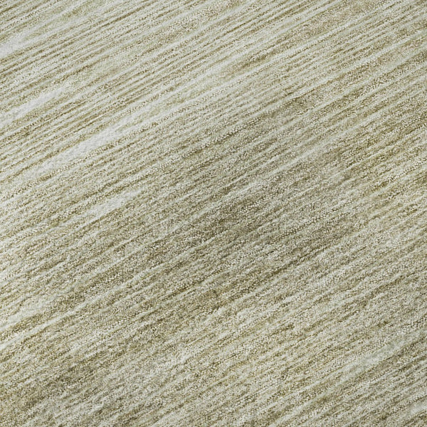 HomeRoots 8' Khaki and Beige Abstract Round Rug - Washable, UV Protected, Modern Design for Family Homes 665774
